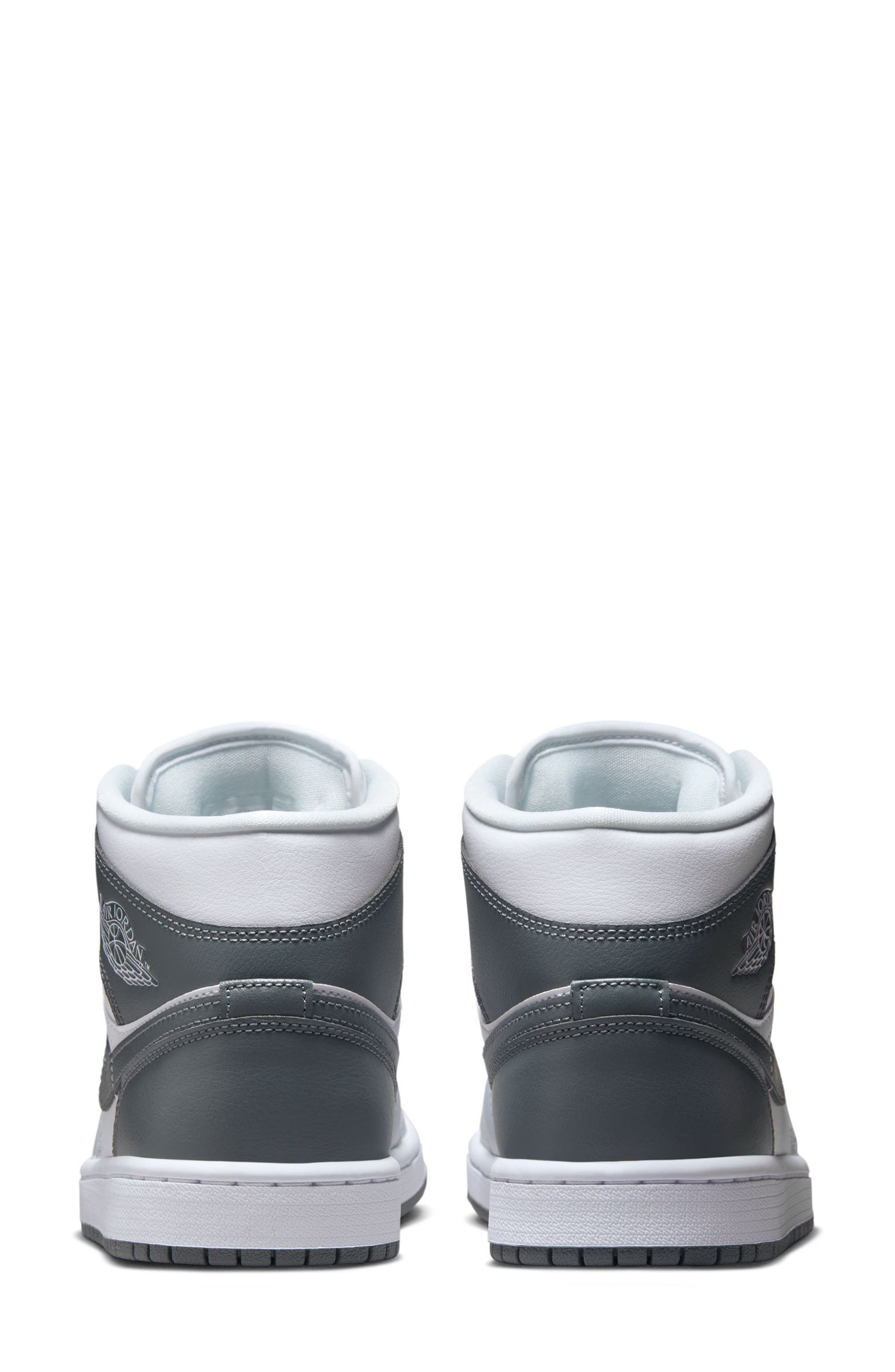Jordan Air Jordan 1 Mid Sneaker, Alternate, color, White/ Smoke Grey/ Platinum