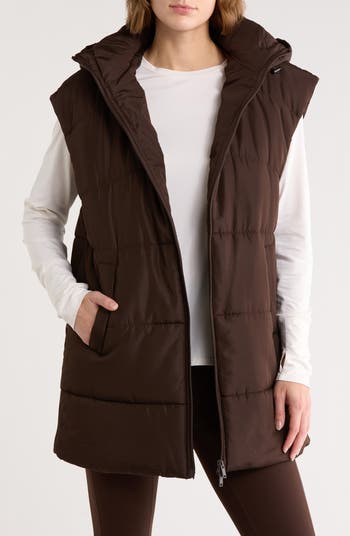 Hooded Long Quilted Vest
