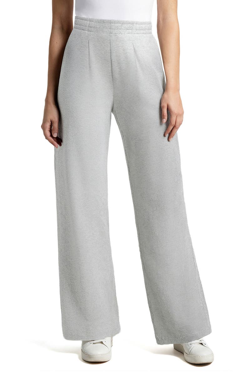 Three Dots Brushed Ribbed Pants, Main, color, Heather Grey