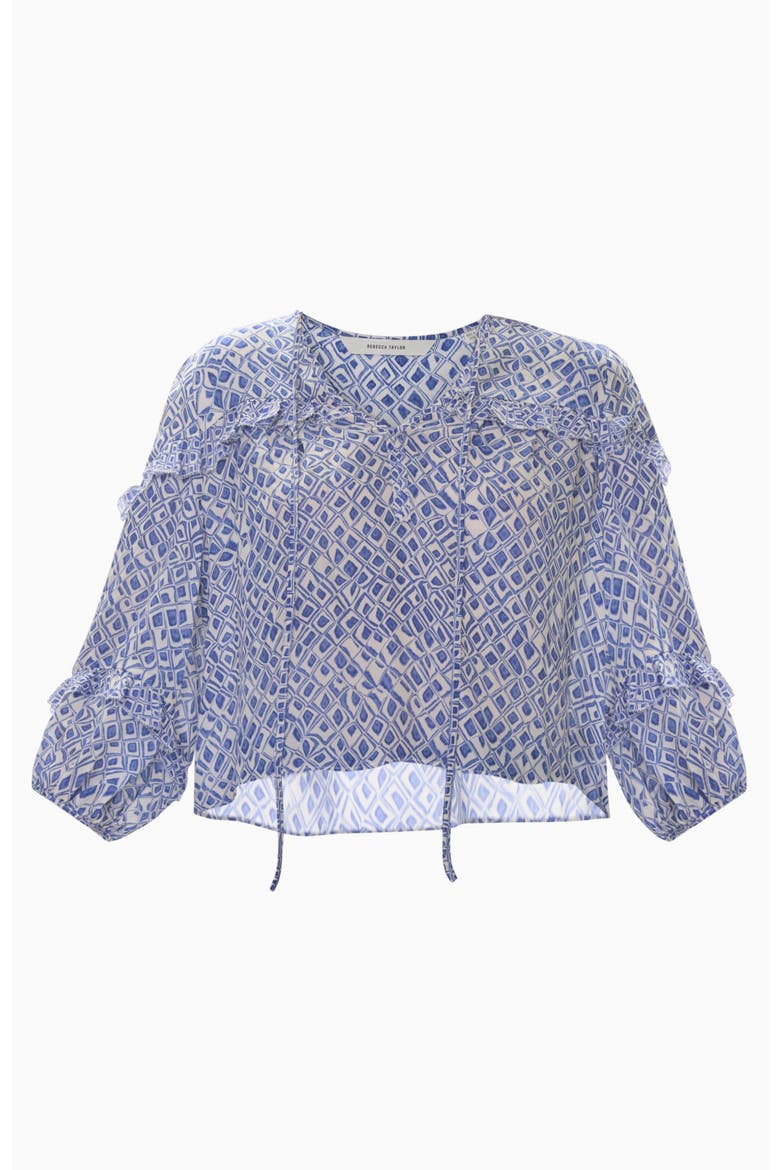Charlotte Print Mix Blouse, Alternate, color, Indigo Blue Multi