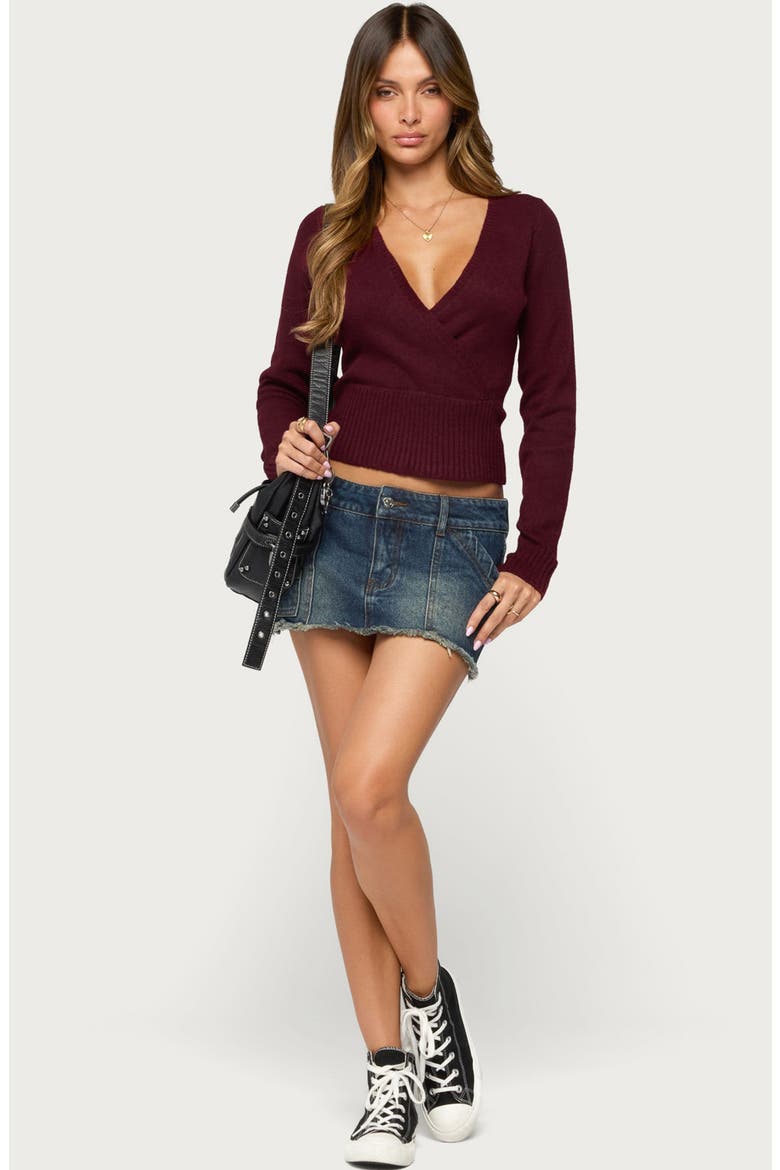Dezi Long Sleeve Knit Top, Alternate, color, BURGUNDY