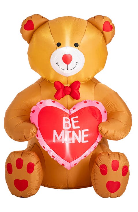 6
H Lighted Valentine
s Inflatable Bear with Heart Decor