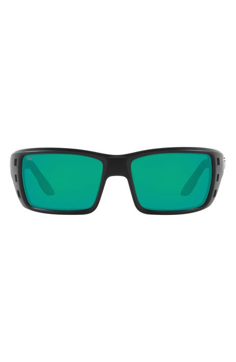 63mm Oversize Polarized Rectangular Sunglasses