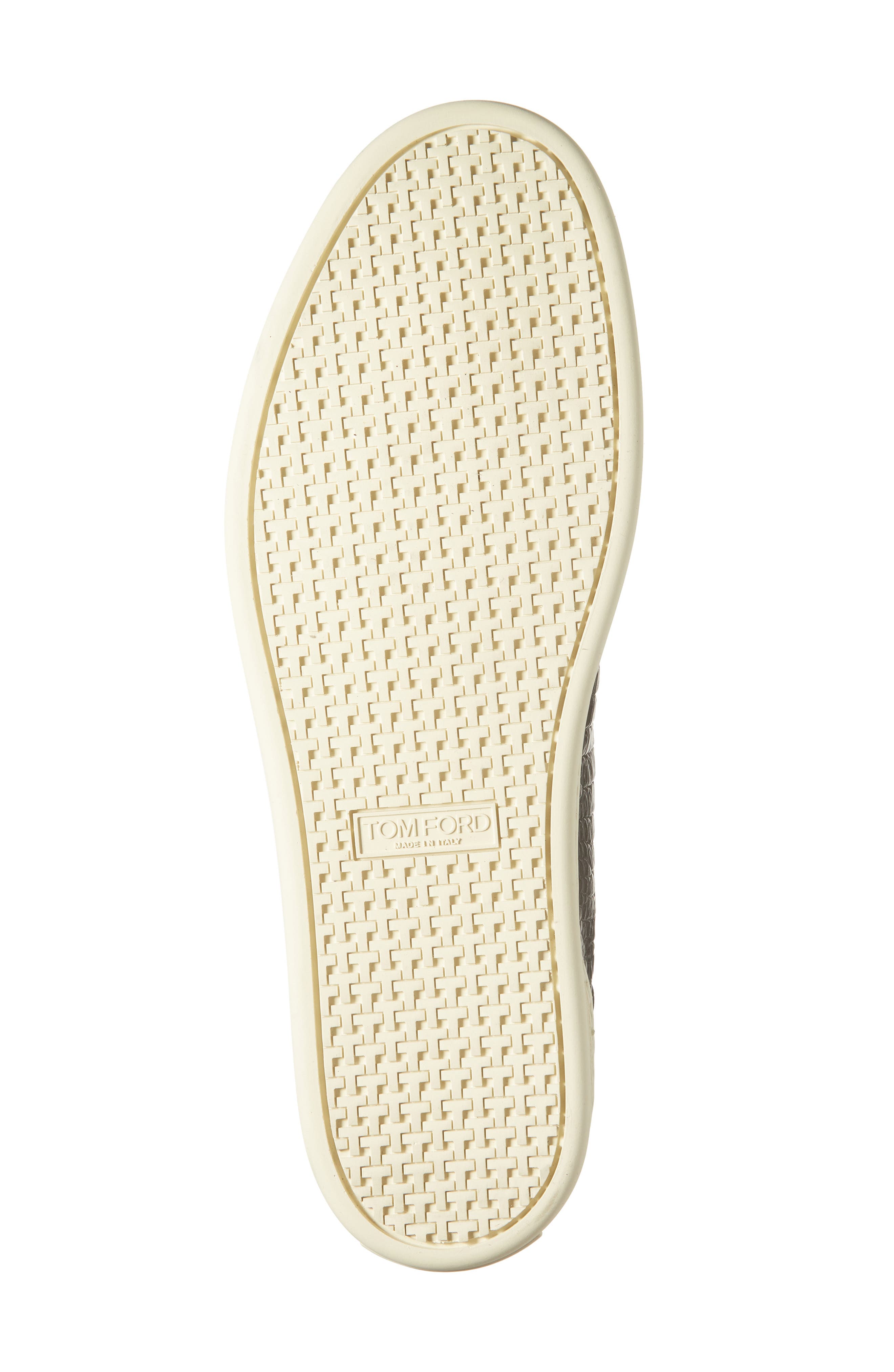 TOM FORD Croc Embossed Low Top Sneaker, Alternate, color, 3Nw02 Black/ Cream