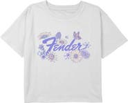 FENDER Girls' Spring Purple Logo Graphic Cropped T-Shirt