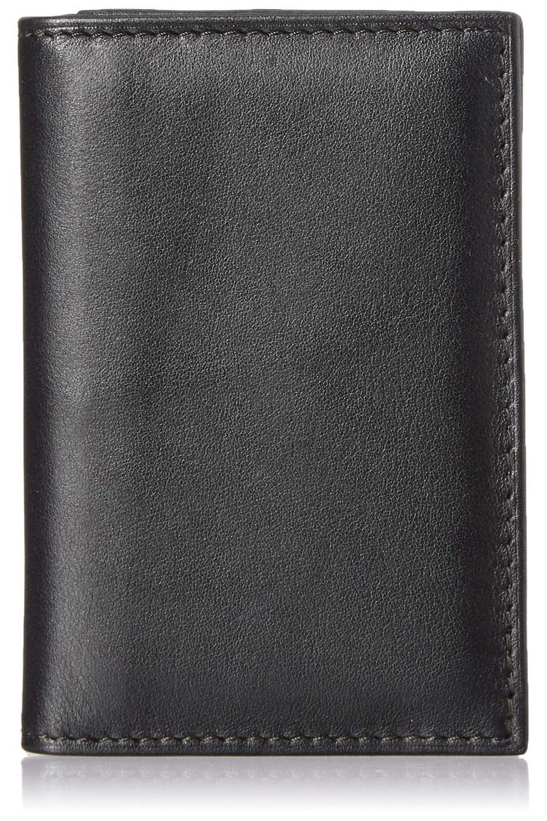 Leather Card Case, Main, color, BLACK