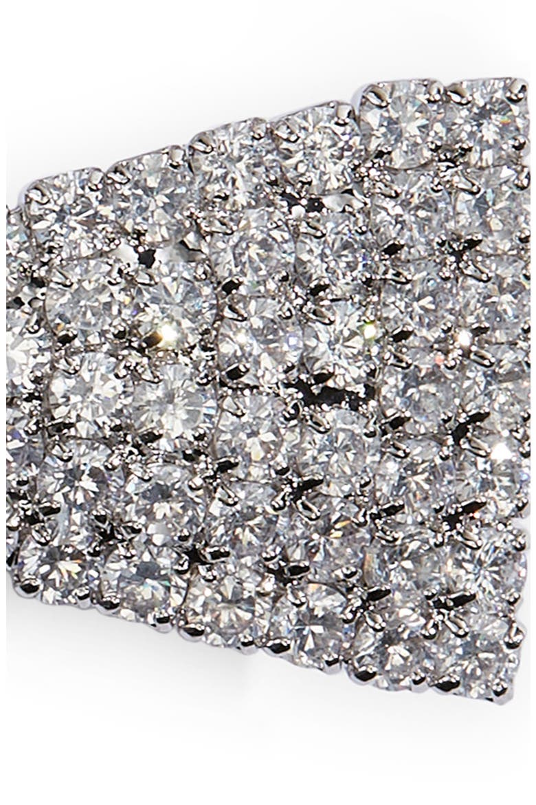 Two-Pack Cubic Zirconia Bow Hair Clips, Alternate, color, SILVER