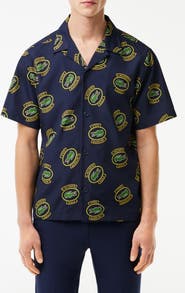 Lacoste Regular Fit Performance Golf Short Sleeve Button-Up Shirt