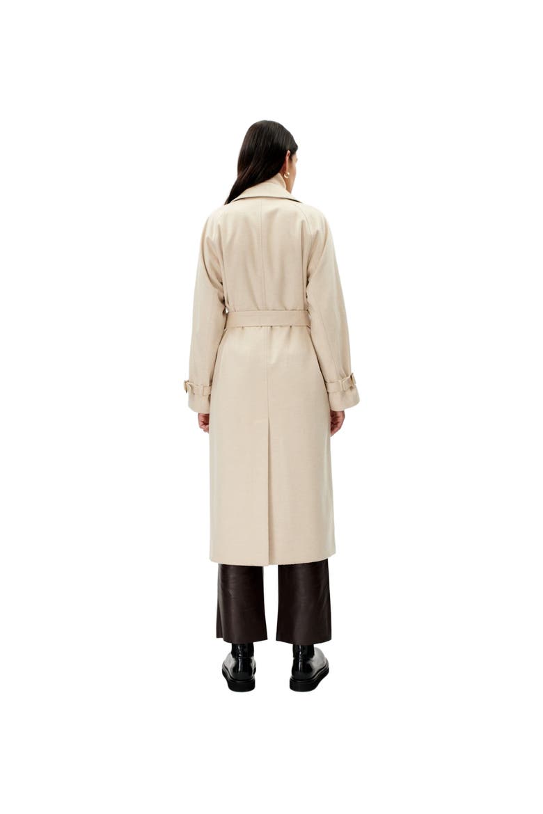 Cashmere Double Breasted Trench Coat, Alternate, color, beige