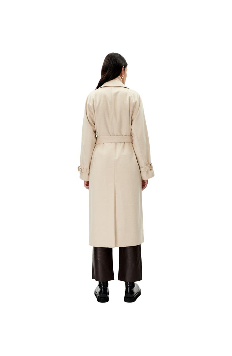 GOBI Mongolian Cashmere Cashmere Double Breasted Trench Coat, Alternate, color, Beige