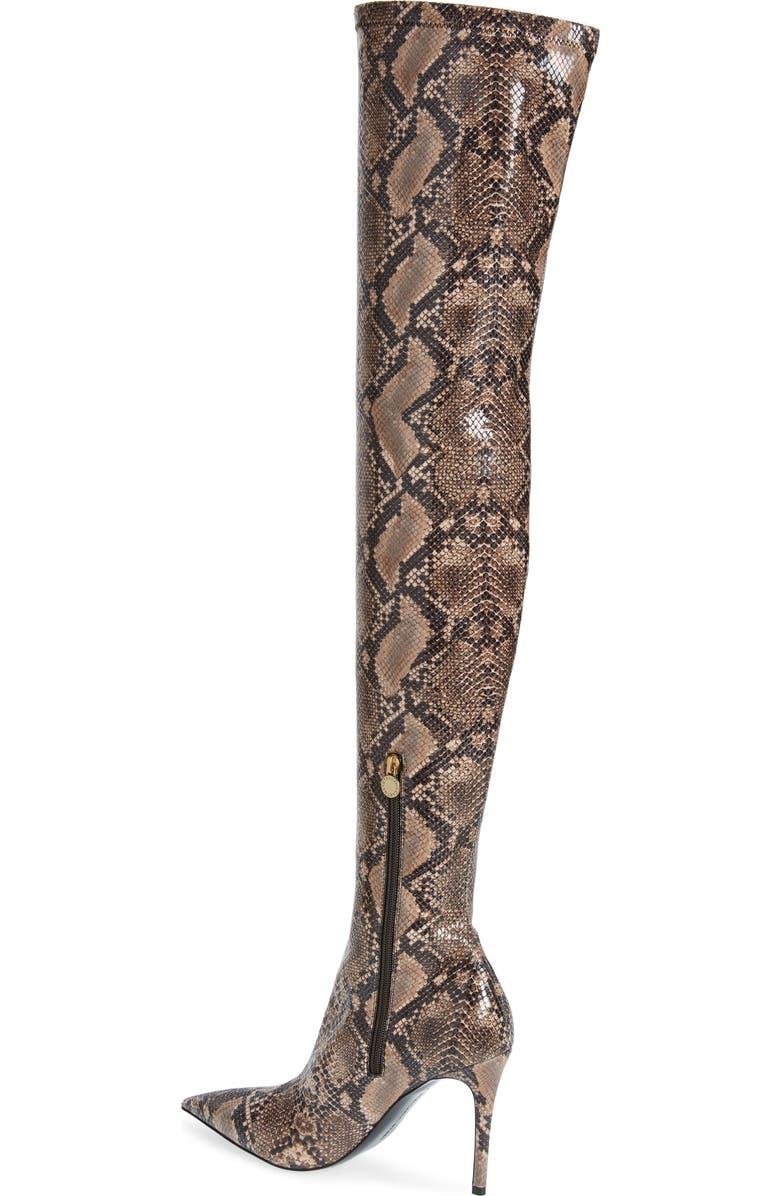 Stella McCartney Iconic Python Print Pointed Toe Over the Knee Boot, Alternate, color,