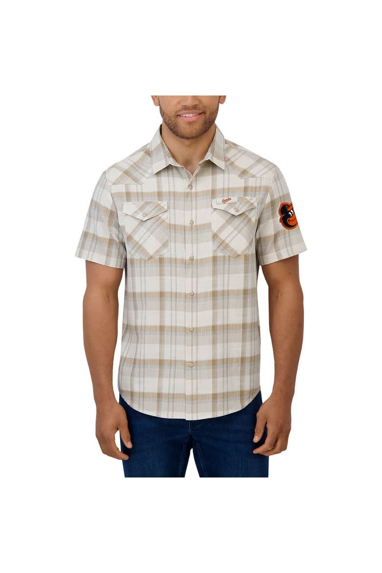 Men's Darius Rucker Collection by Fanatics Gray Baltimore Orioles Plaid Full-Snap Shirt, Alternate, color, Gray