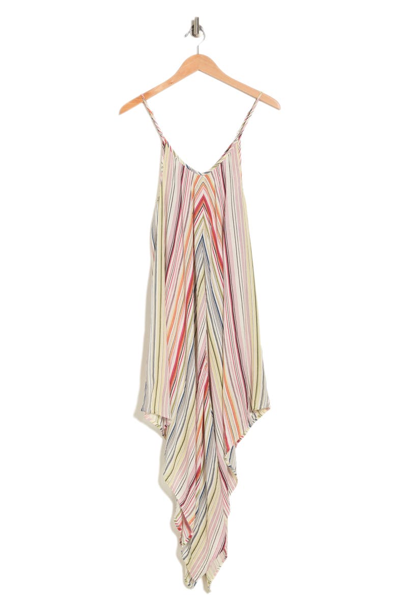 Elan Stripe Asymmetric Hem Cover-Up Sundress, Alternate, color, 
