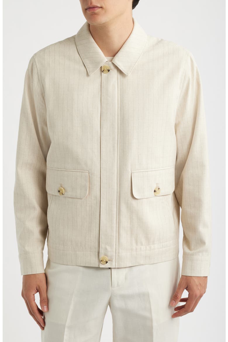 Slayman Pinstripe Jacket, Alternate, color, OFF WHITE