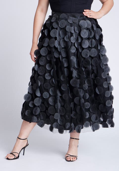 Dimensional Dot Full Skirt (Plus)
