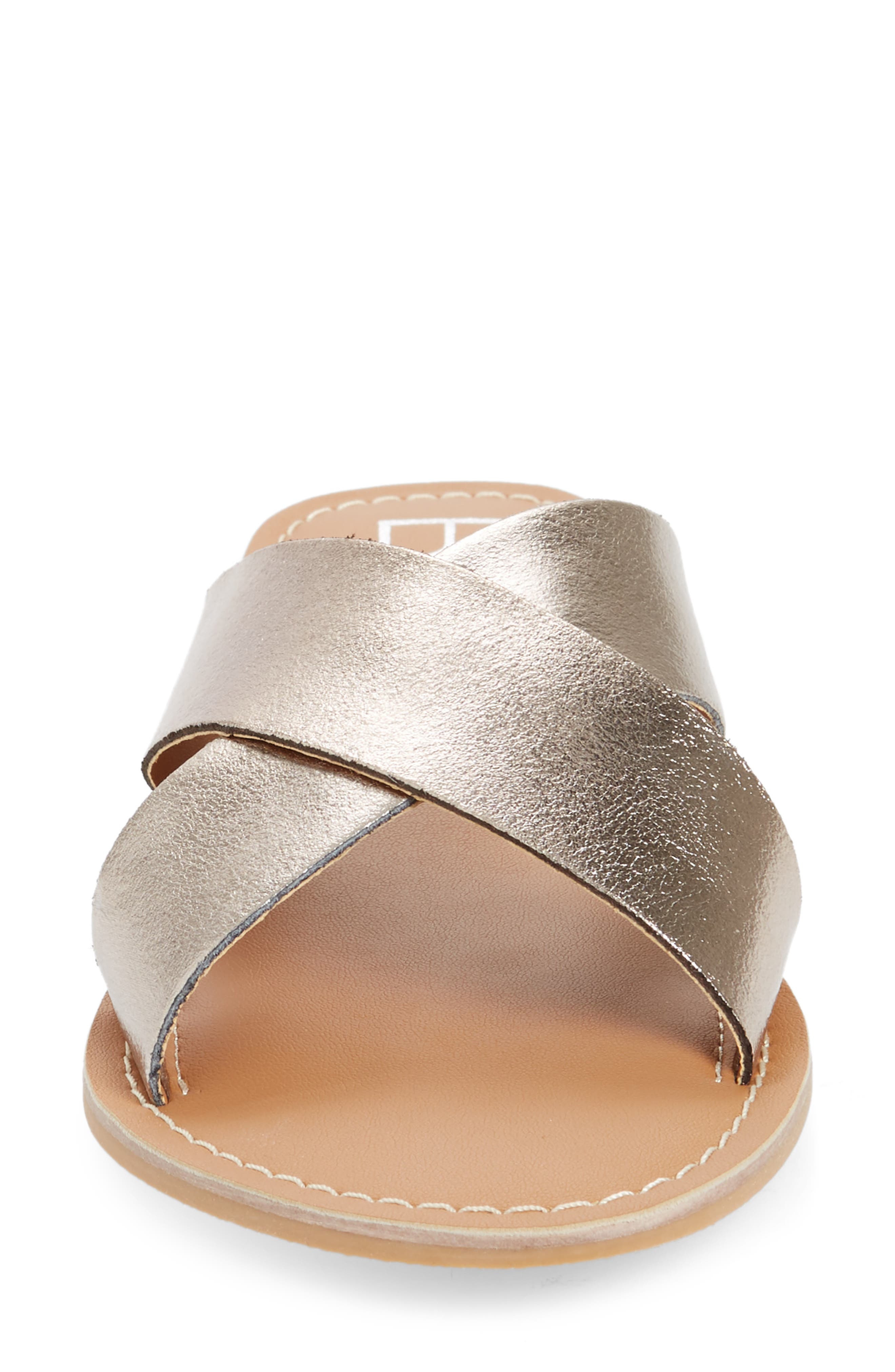Pebble Slide Sandal, Alternate, color, PEWTER LEATHER
