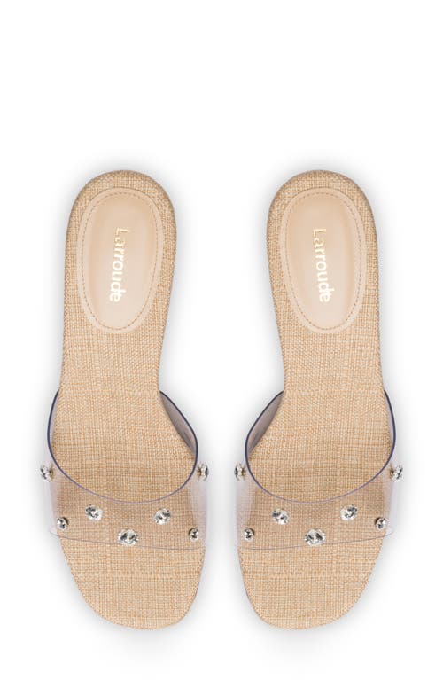 Larroude Larroudé Vivi Swarovski® Crystal Embellished Kitten Heel Slide Sandal In Multi