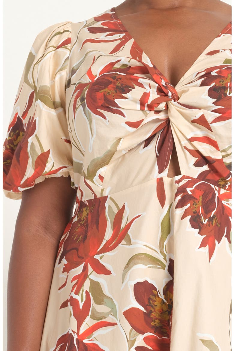 Adelia Cotton Midi Dress, Alternate, color, CRIMSON BLOOM