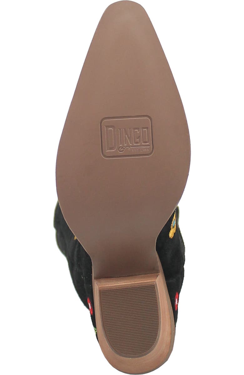 Dingo Flower Power Knee High Western Boot, Alternate, color, Black