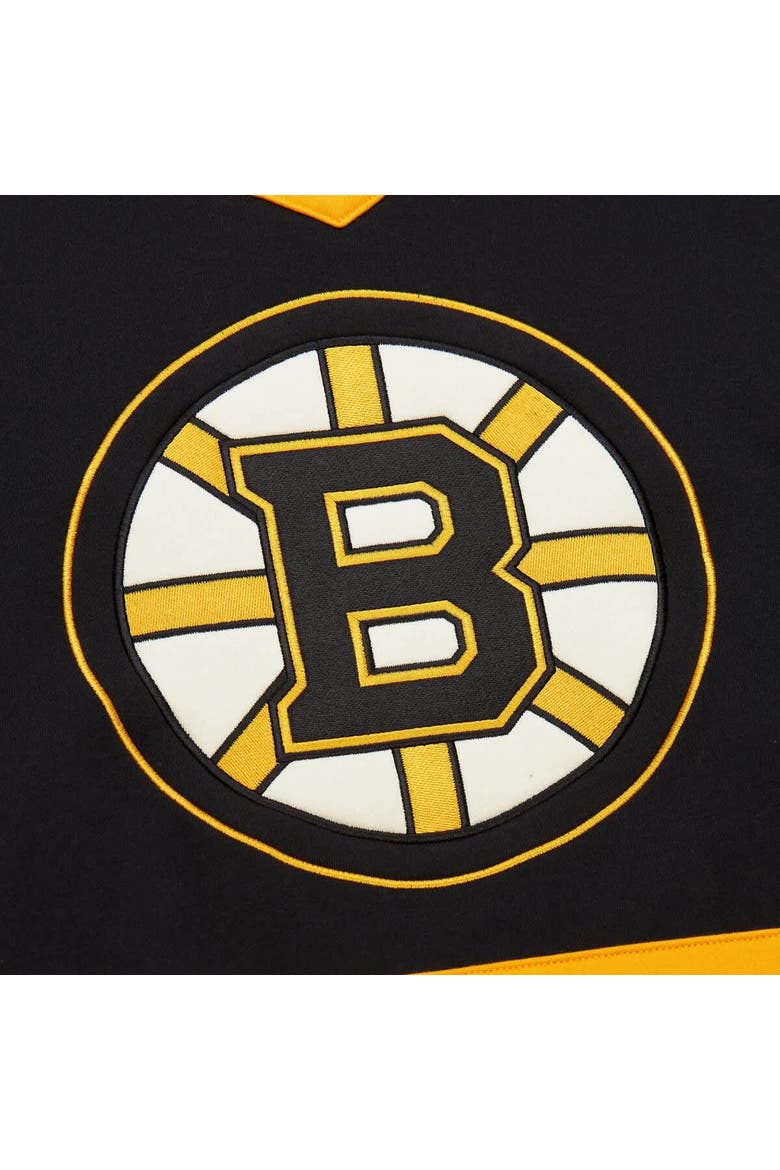 Women's Mitchell & Ness Black Boston Bruins Heritage Lace-Up Pullover Sweatshirt, Alternate, color, Black