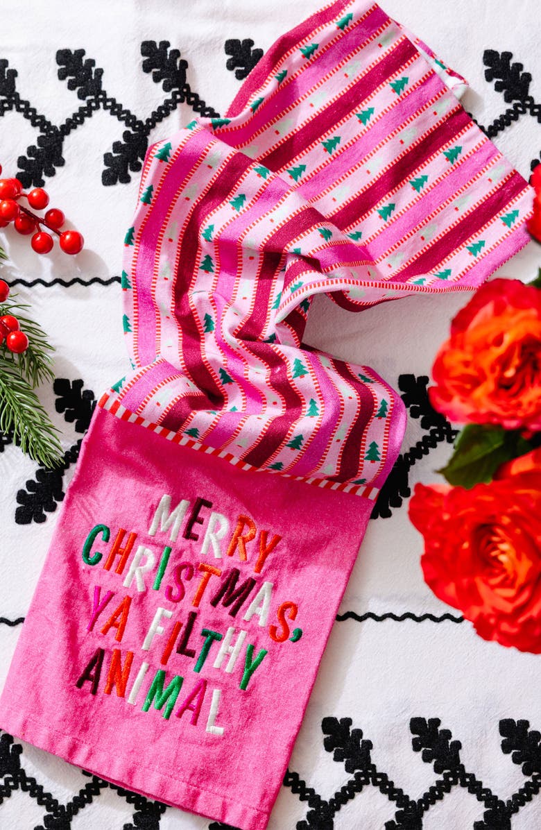 Furbish Filthy Animal Dish Towel, Alternate, color, Pink