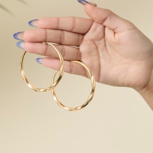Jessica Simpson Twisted Gold Hoop Earrings In Gray