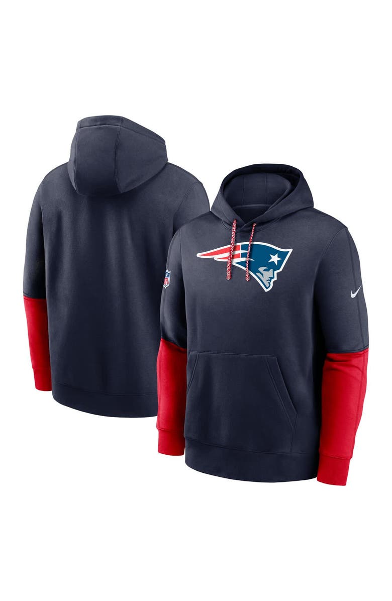 Nike Men's Nike Navy New England Patriots 2024 Sideline Club Pullover Hoodie, Alternate, color, Navy