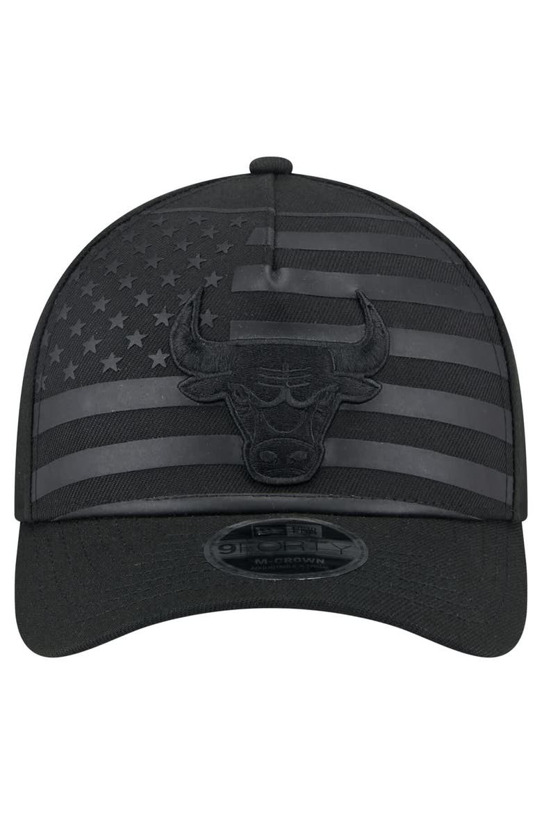 Men's New Era  Black Chicago Bulls Game Day Flag A-Frame 9FORTY Adjustable Hat, Alternate, color, Black