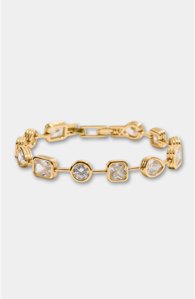 Stella & Dot Naomie Bezel Set Tennis Bracelet, Main, color, Gold