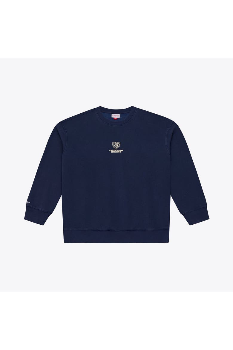Men's Mitchell & Ness Navy Chicago Bears Core Essentials Micro Logo Fleece Sweatshirt, Main, color, Navy