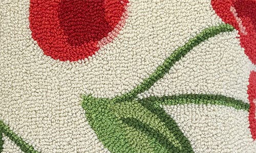 R16 Home Cherry Toss Indoor/outdoor Throw Pillow In Ivory Red Green