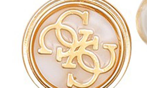 Guess Enamel Logo Layered Chain Necklace In Gold