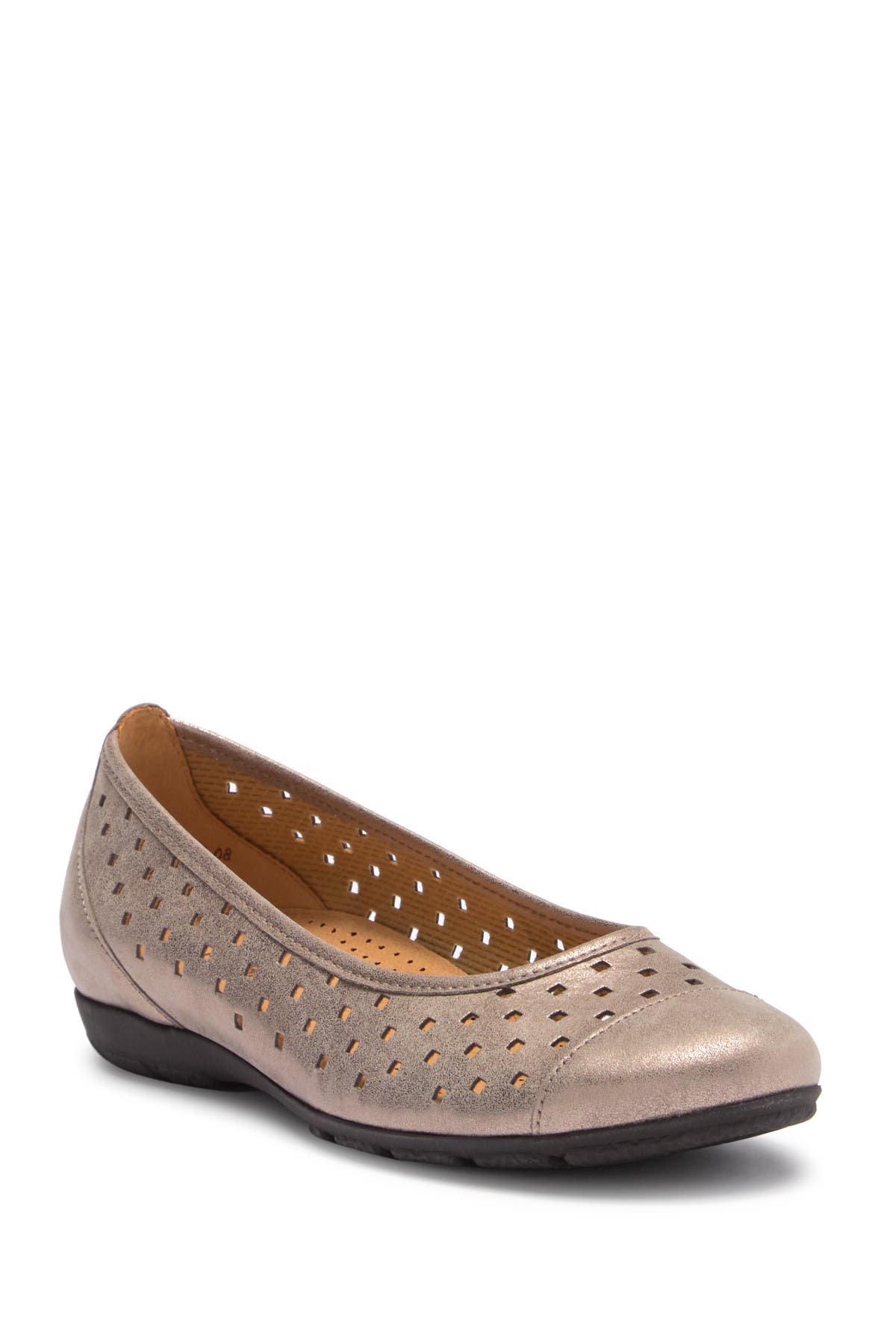 Gabor Perforated Ballet Flat, Alternate, color, 