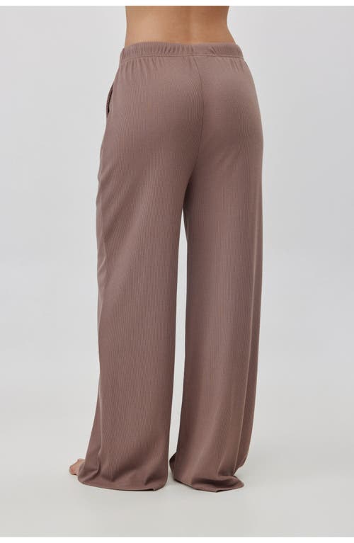 Gottex Beach Life Sandy Days Loungewear Wide Leg Bottoms In Brown