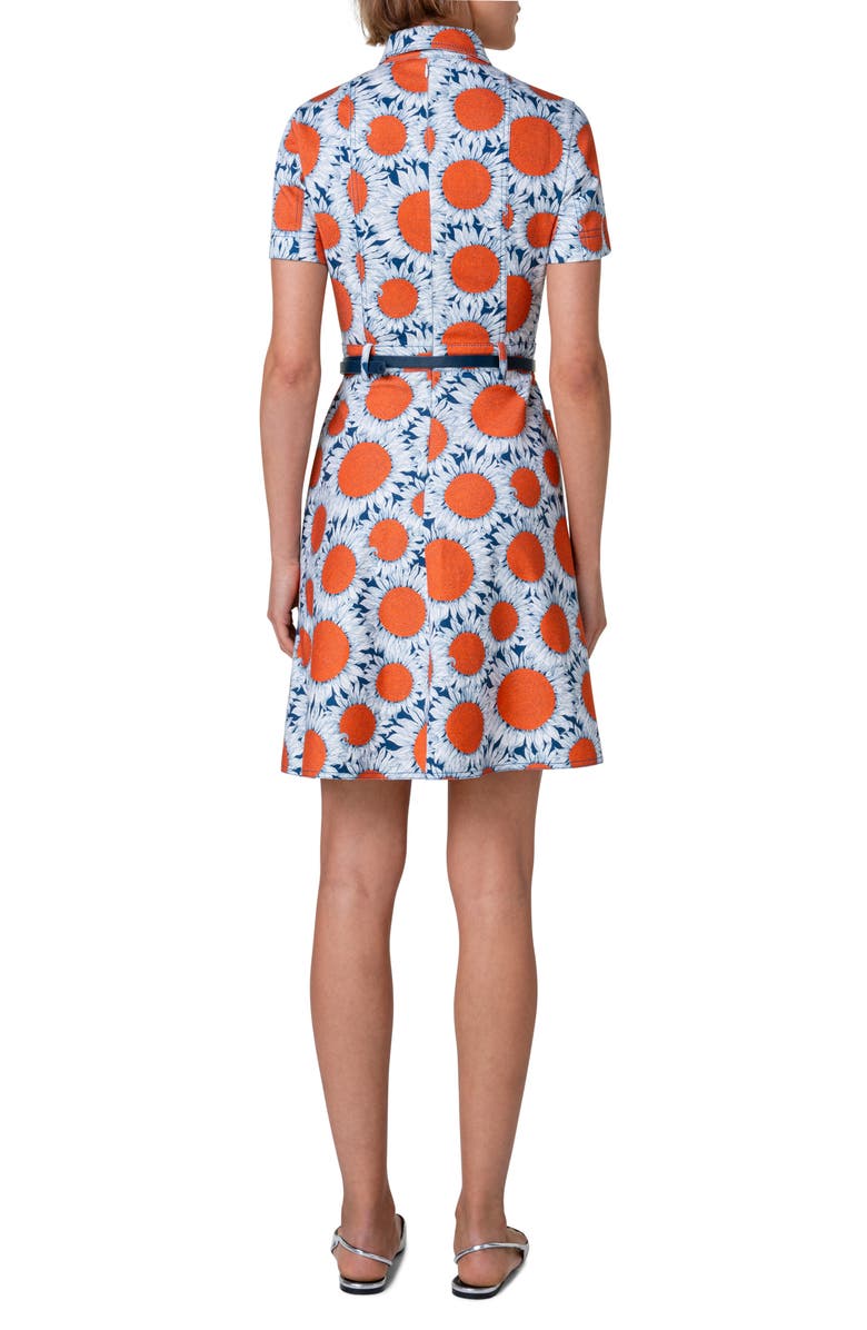 Akris punto Hello Sunshine Floral Belted Denim Shirtdress, Alternate, color, 