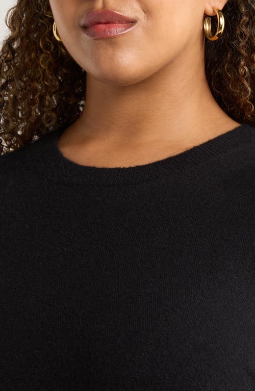 Caslonr Caslon(r) Pointelle Detail Crewneck Sweater In Black