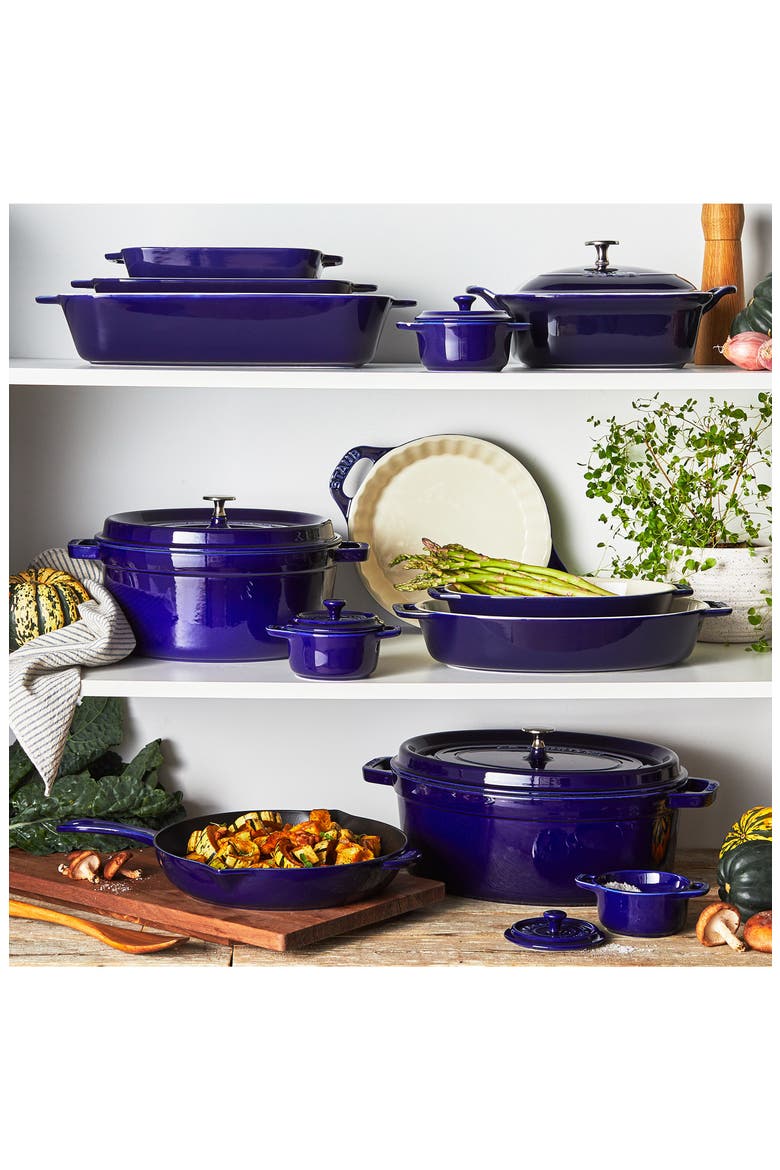 Ceramic 9-Inch Pie Dish, Alternate, color, DARK BLUE