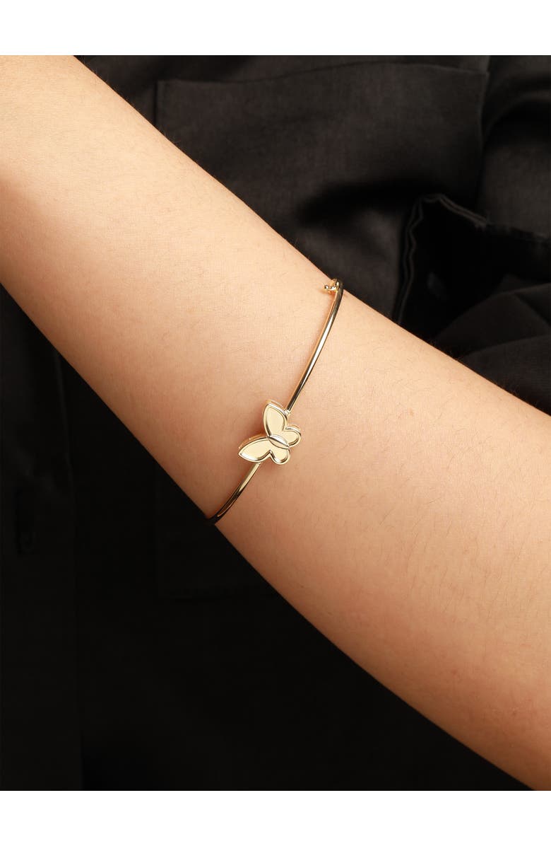 DEVATA Butterfly Bangle Bracelet in 14K Gold, Alternate, color, Yellow Gold