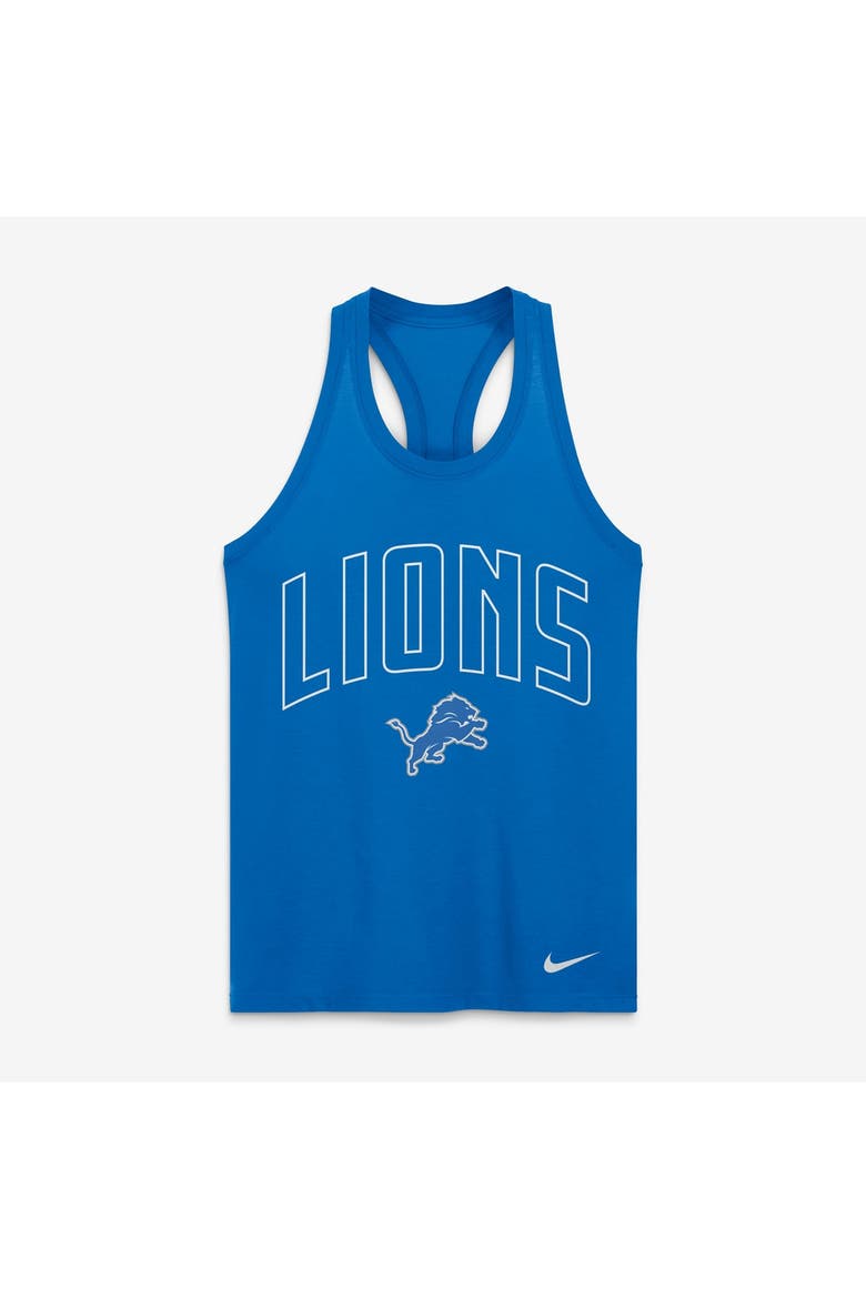 Women's Nike Blue Detroit Lions Primetime Tri-Blend Dri-FIT Tank Top, Alternate, color, Blue