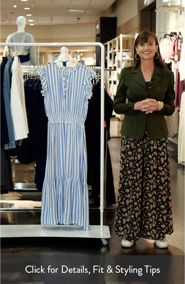 Garden Smocked Waist Linen Blend Maxi Dress, sales video thumbnail