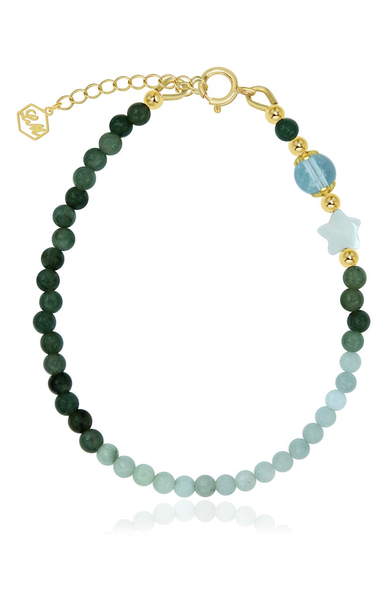 LA MENO Enchanting Jade Bracelet, Main, color, Green / White
