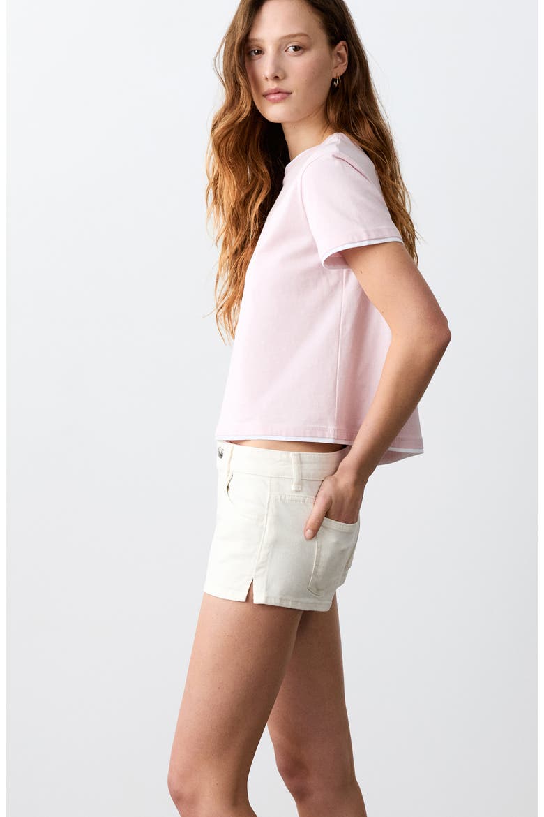 Low Rise Denim Shorts, Alternate, color, OFF WHITE