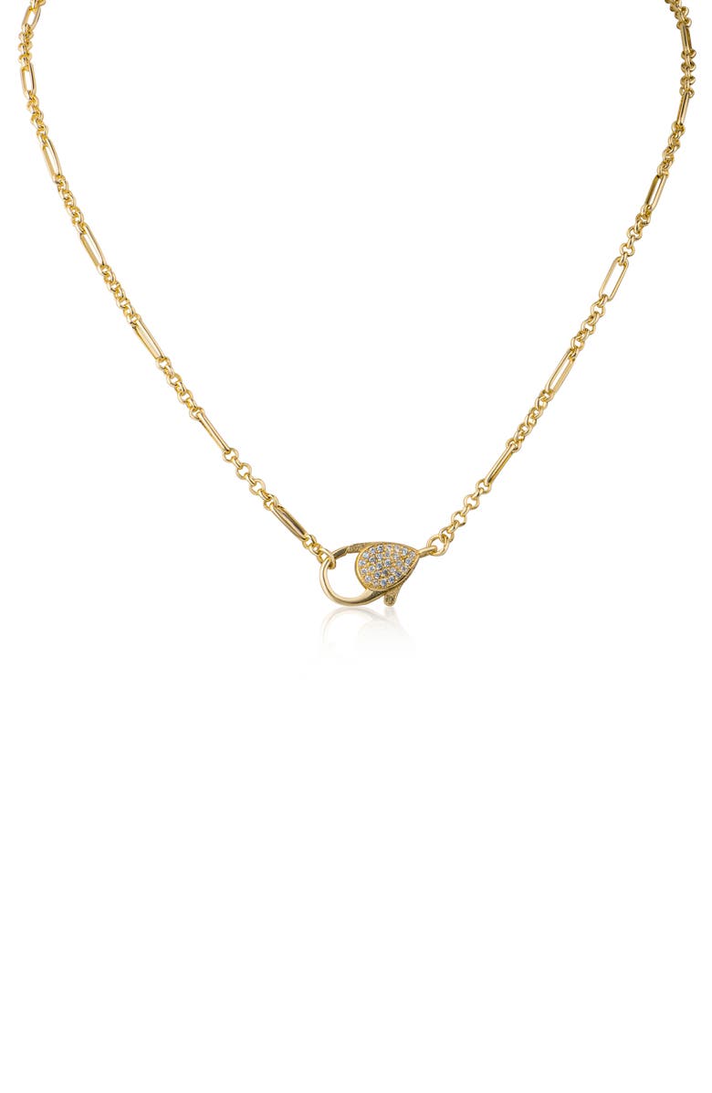 CZ by Kenneth Jay Lane CZ Pavé Lobster Clasp Chain Necklace, Main, color, 