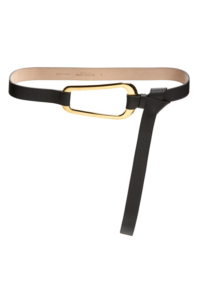 Michael Kors Collection Organic Buckle Loop Leather Belt, Main, color,