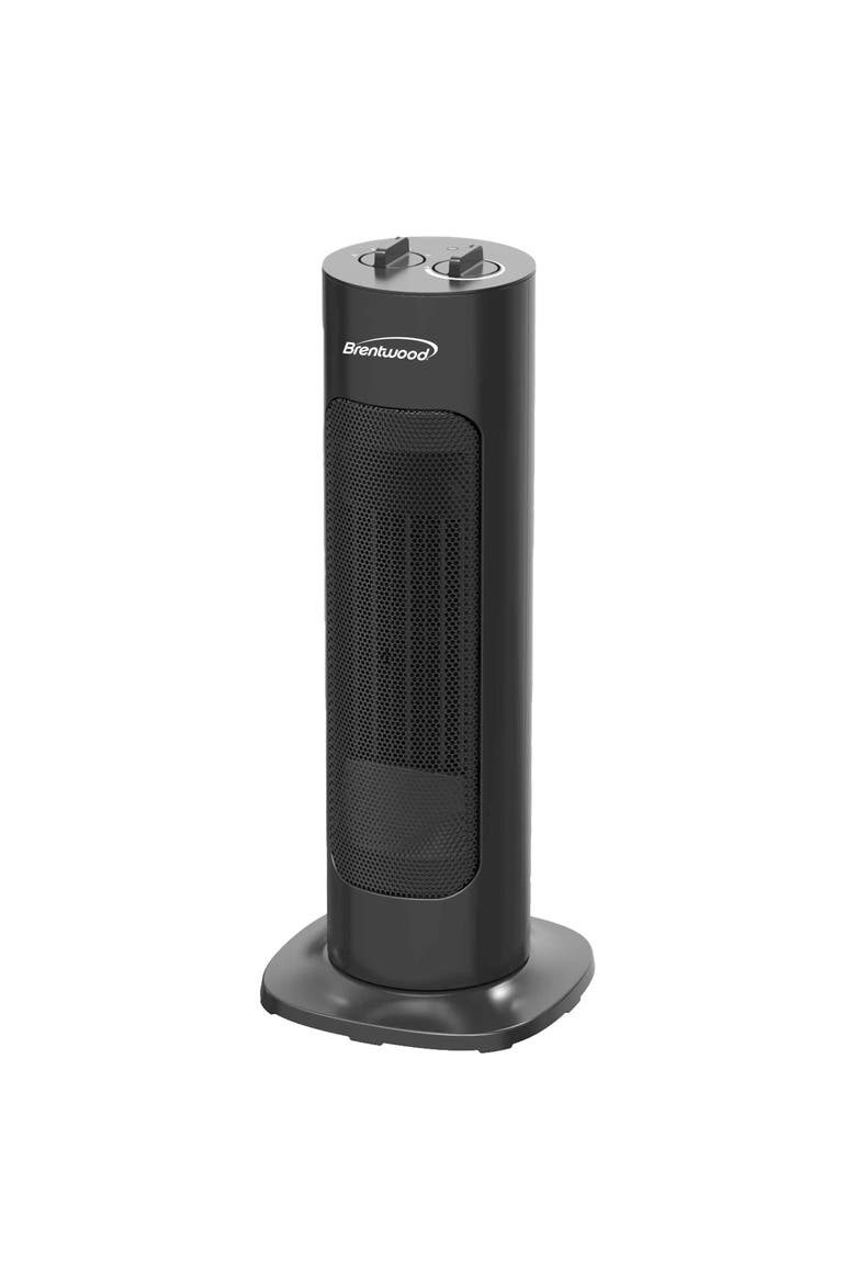 1500 W Portable Oscillating Ceramic Tower Space Heater, Main, color, Black