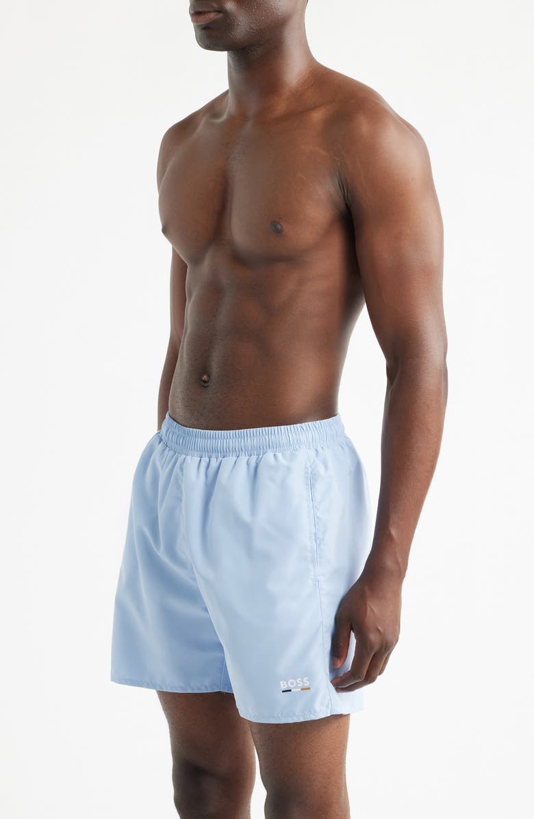 BOSS Swordfish Swim Trunks, Alternate, color, Light/ Pastel Blue