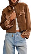 Free People Bali Fading Moon Crop Suede Jacket