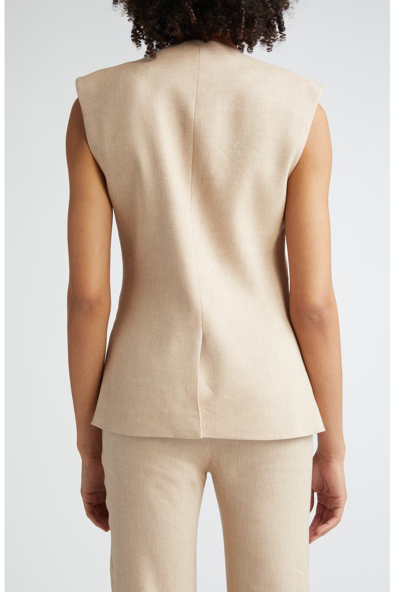 Tamara Linen Blend Twill Vest, Alternate, color, SANDALWOOD MELANGE