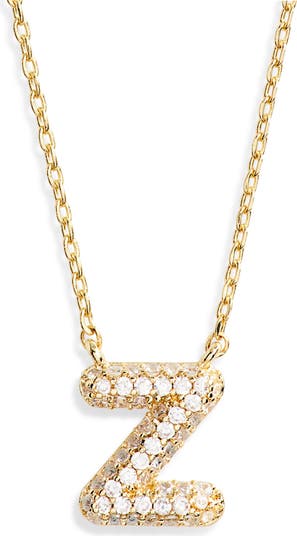 Cubic Zirconia Initial Pendant Necklace