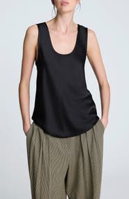 Kenneth Cole Satin Scoop Neck Tank